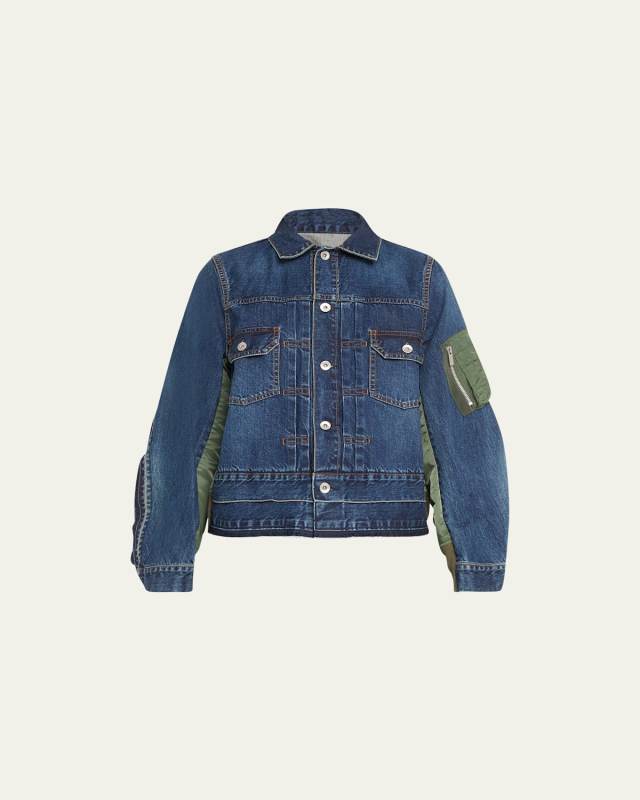 Nylon Back Denim Jacket